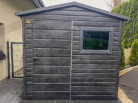 Domek narzędziowy dwuspadowy drewnopodobny Grafit