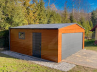 Garaż blaszany Złoty dąb 6m x 5,8m z bramą segmentową