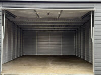 garaż blaszany grafit jednospadowy brama uchylna